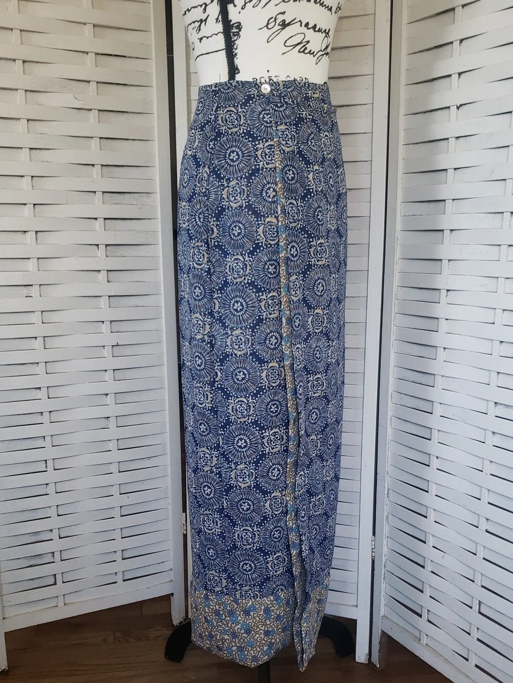 Oilily Sleeveless Blue Printed Maxi Skirt Set